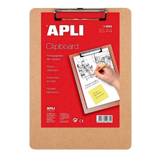 Clipboard Simplu A4 Lemn marca Apli cu clemă metalică pentru fixarea documentelor