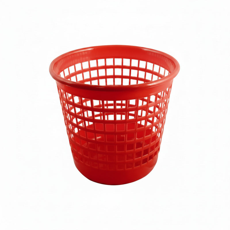 Coș hârtii 10L roșu perforat, plastic