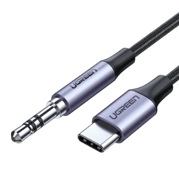 Cablu AV143 USB Type-C(T) to Jack 3.5mm(T) nu are chip DAC 1m gri - Ugreen