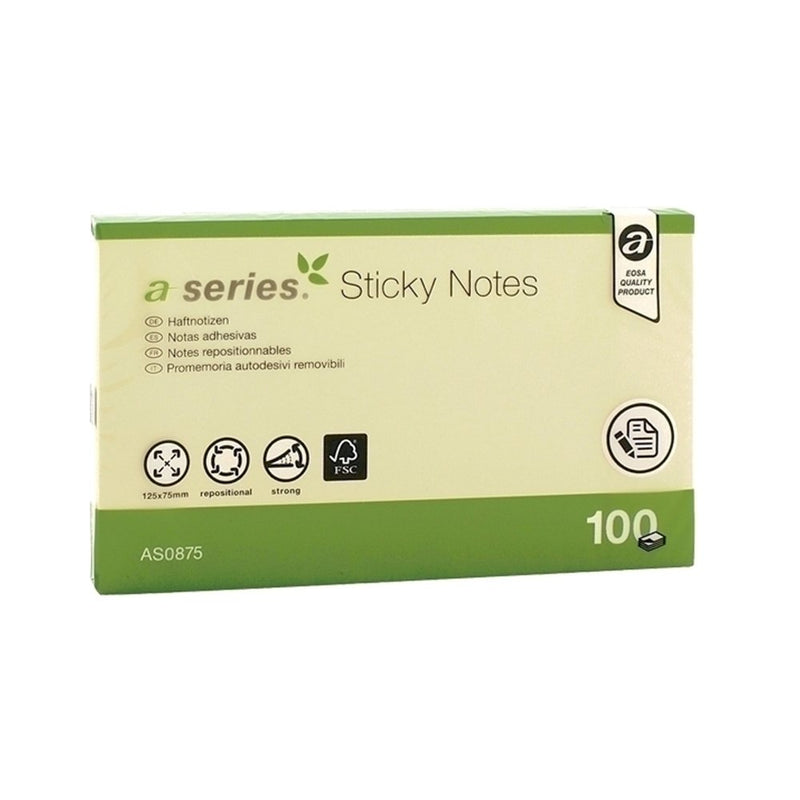 Notes Adeziv Galben 125x75 mm 100 File - A-Series