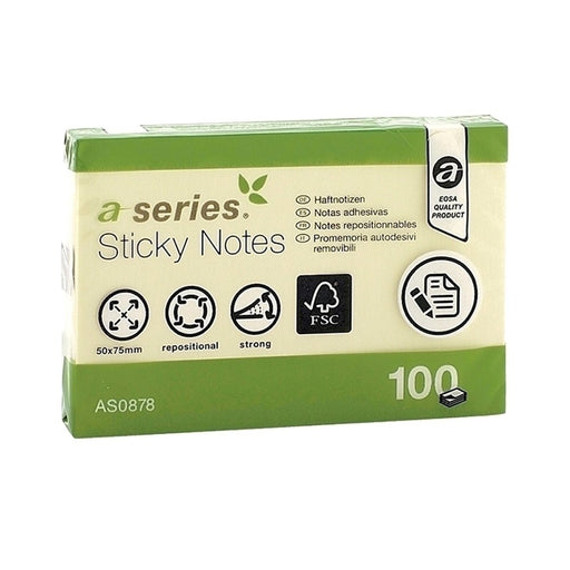 Notes Adeziv Galben 50x75 mm 100 File - A-Series