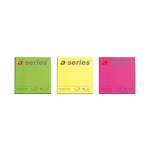 Notes Adeziv Neon 75x75 mm 100 File - A-Series