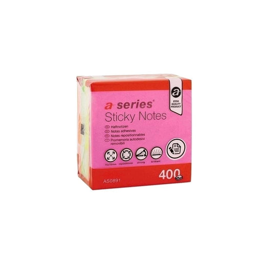 Notes Adeziv 4 Culori 75x75 mm 400 File - A-Series