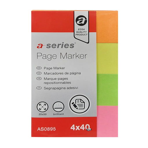 Index Autoadeziv Hârtie 20x50 mm, 4 Culori/Set, 40 File/Culoare - A-Series
