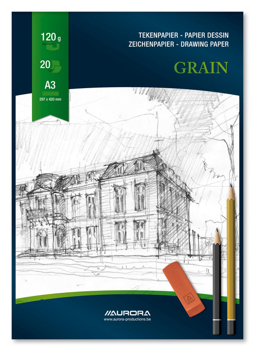 Bloc Desen Grain A3 120 g 20 File Aurora