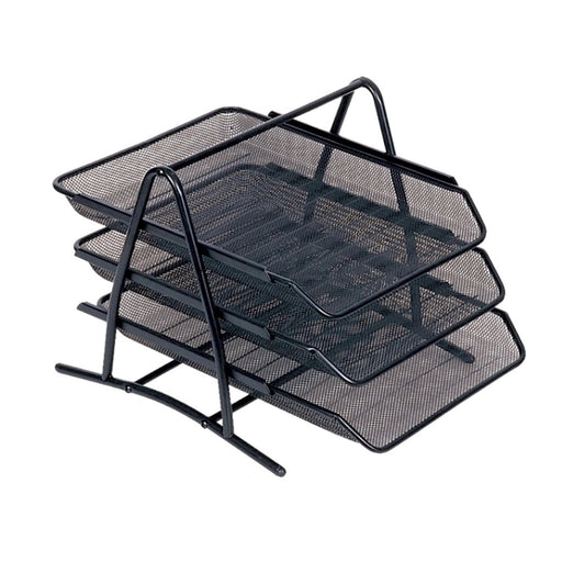 Set 3 Tăvițe Documente Mesh Metal Negru - Memoris-Precious