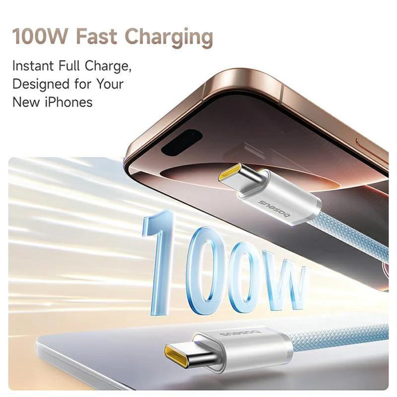 Cablu Dynamic 4 Pro USB-C la USB-C 1m 100W Albastru - Baseus