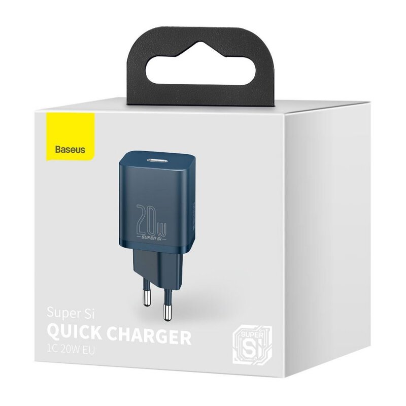 Încărcător Rețea Super Si 20W USB-C Albastru - Baseus