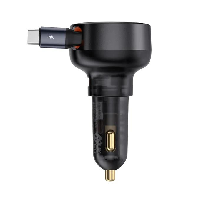 Încărcător Auto Enjoyment Pro 60W Cablu USB-C Retractabil Negru - Baseus