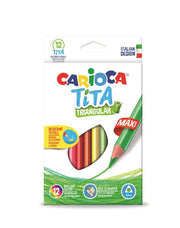 Creioane Colorate Tita Maxi Hexagonale Flexibile 12 Culori Carioca