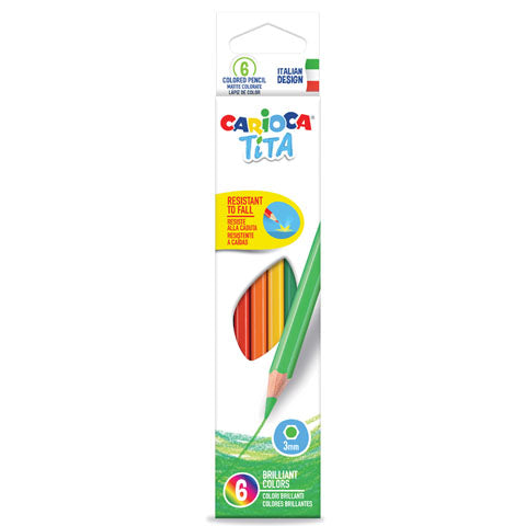 Creioane Colorate Tita Hexagonale Flexibile 6 Culori Carioca