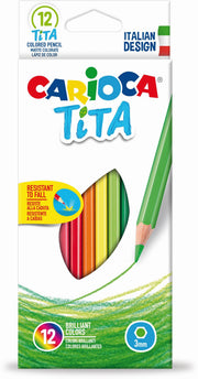 Creioane Colorate Tita Hexagonale Flexibile 12 Culori Carioca