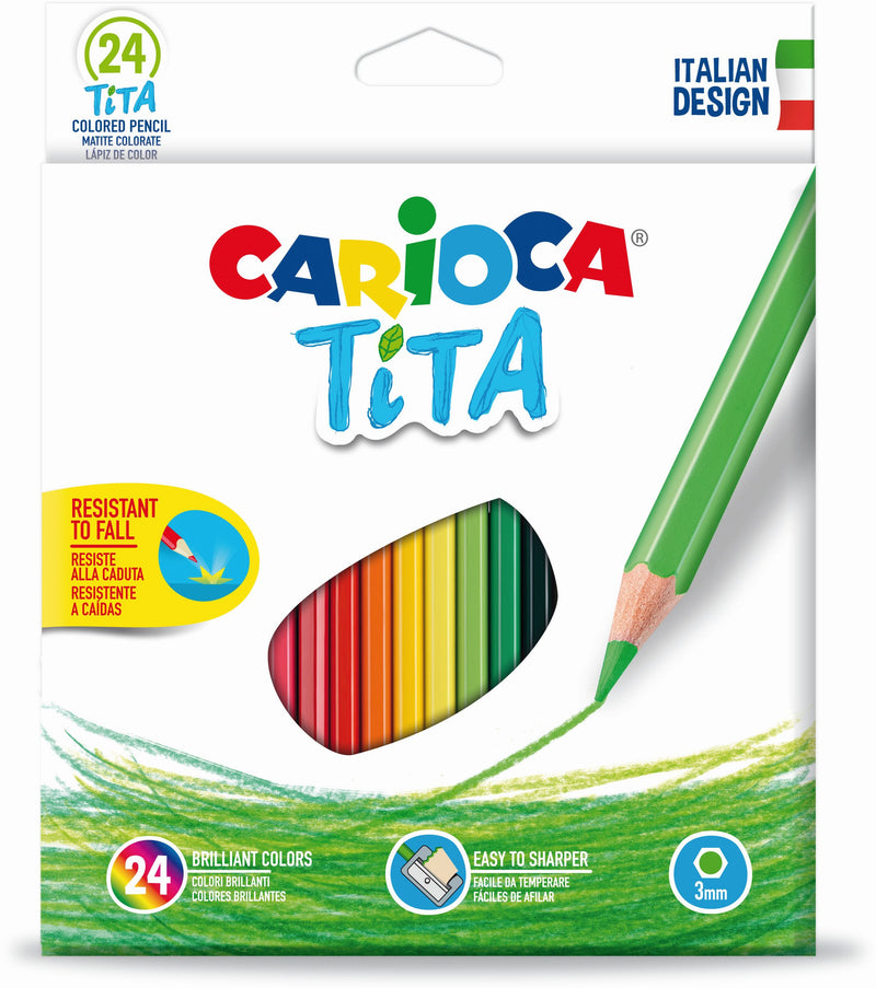 Creioane Colorate Tita Hexagonale Flexibile 24 Culori Carioca
