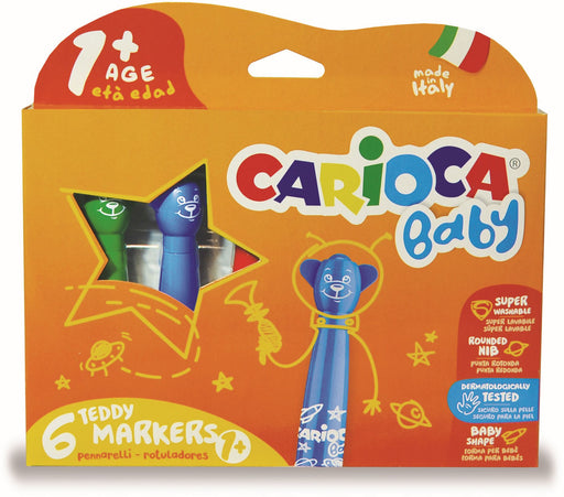 Carioci Super Lavabile Baby Teddy 1+ Vârf Rotunjit 6 Culori Carioca