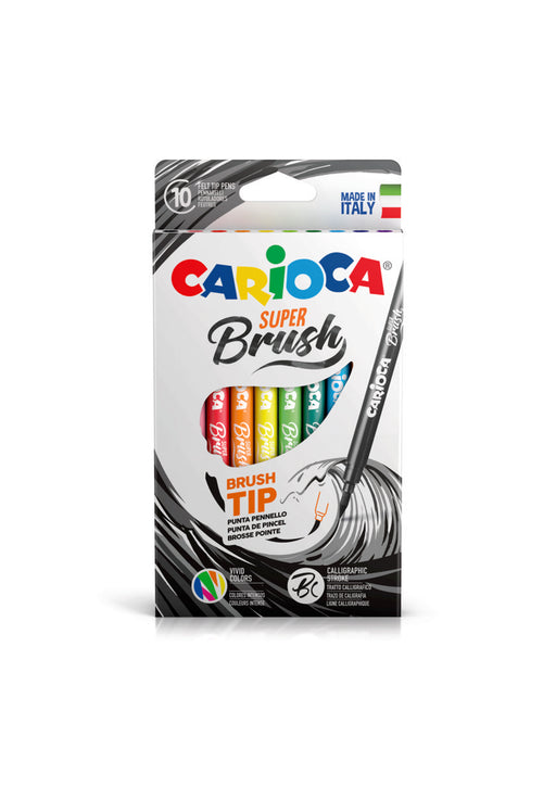 Carioci Vârf Flexibil 1-6 mm Tip Pensulă Super Brush 10 Culori Carioca