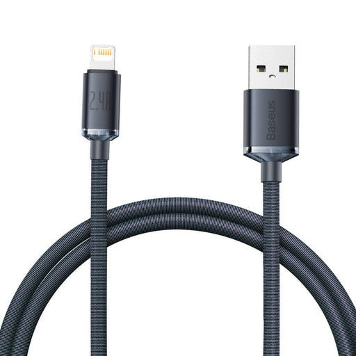 Cablu Baseus Crystal Shine USB la Lightning 1.2m 2.4A Negru