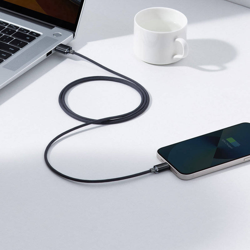 Cablu Crystal Shine USB la Lightning 1.2m 2.4A Negru - Baseus