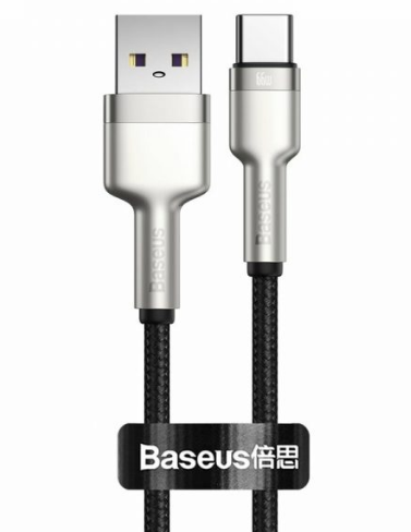Cablu Cafule Metal USB la USB-C 1m 66W Negru - Baseus