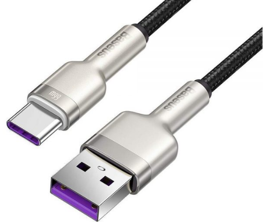 Cablu Cafule Metal USB la USB-C 1m 66W Negru - Baseus