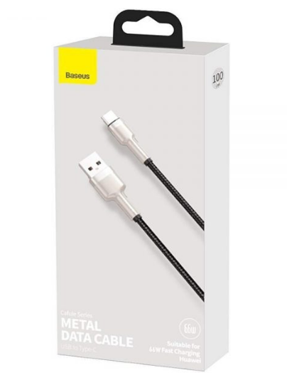 Cablu Cafule Metal USB la USB-C 1m 66W Negru - Baseus