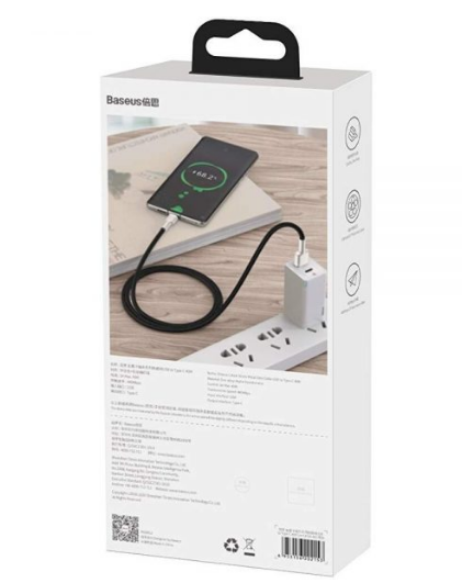 Cablu Cafule Metal USB la USB-C 1m 66W Negru - Baseus