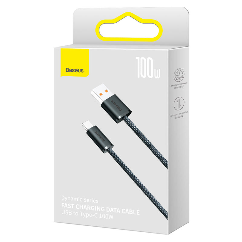 Cablu Dynamic USB la USB-C 1m 100W Gri - Baseus