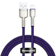 Cablu Baseus Cafule Metal USB la Lightning 1m 2.4A Violet