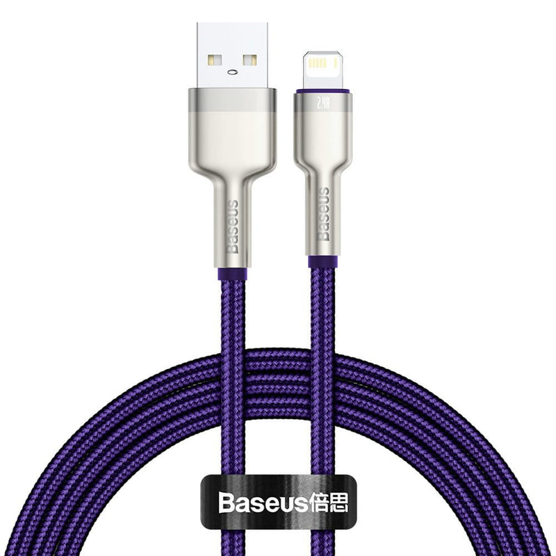 Cablu Baseus Cafule Metal USB la Lightning 1m 2.4A Violet