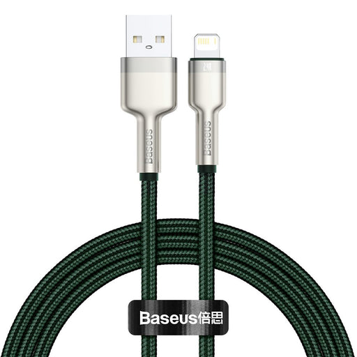 Cablu Baseus Cafule Metal USB la Lightning 1m 2.4A Verde