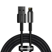 Cablu Baseus Tungsten Gold USB la Lightning 2m 2.4A Negru
