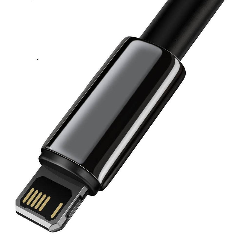 Cablu Tungsten Gold USB la Lightning 2m 2.4A Negru - Baseus