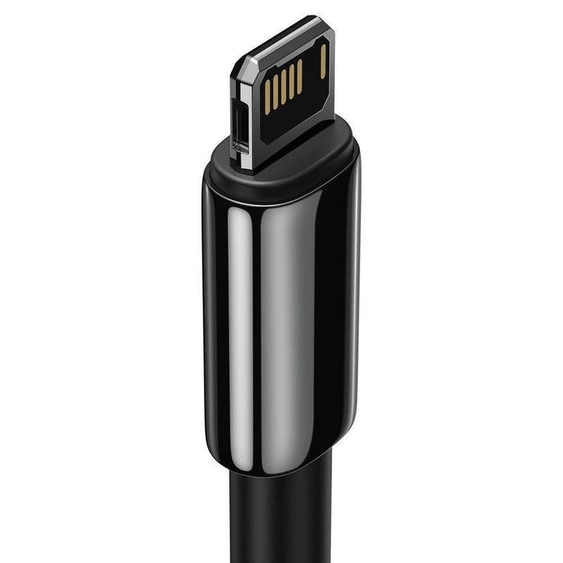 Cablu Tungsten Gold USB la Lightning 2m 2.4A Negru - Baseus