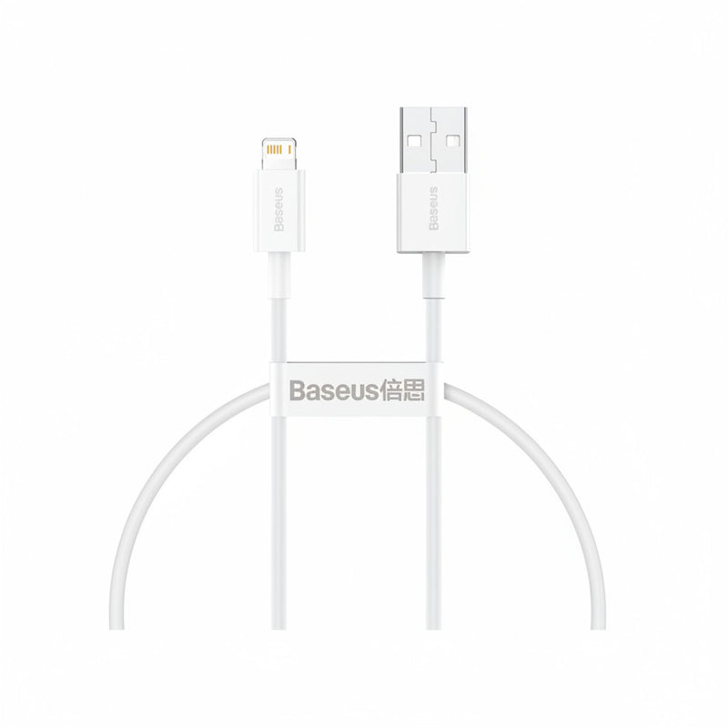 Cablu Baseus Superior USB la Lightning 0.25m 2.4A Alb