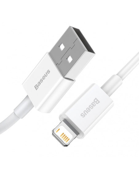 Cablu Superior USB la Lightning 0.25m 2.4A Alb - Baseus