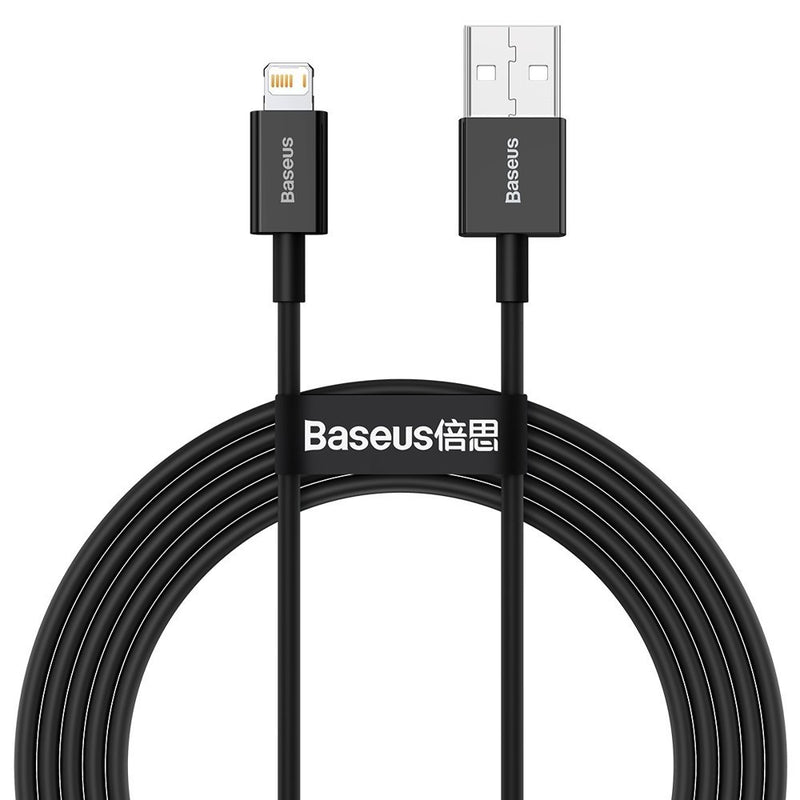 Cablu Baseus Superior USB la Lightning 2m 2.4A Negru