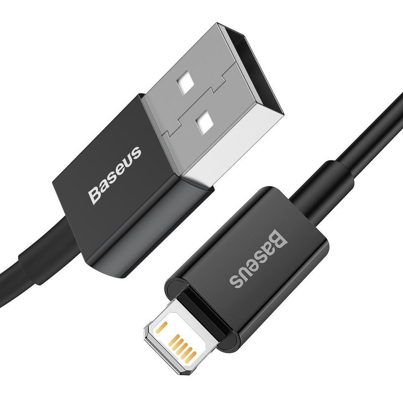 Cablu Superior USB la Lightning 2m 2.4A Negru - Baseus