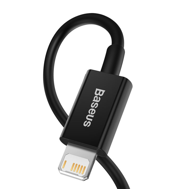 Cablu Superior USB la Lightning 2m 2.4A Negru - Baseus