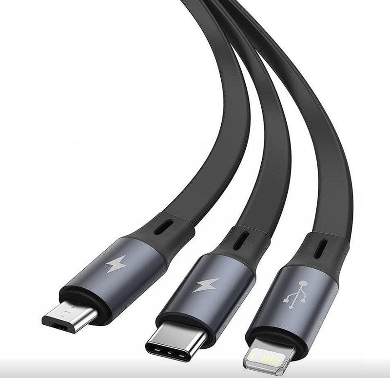 Cablu Bright Mirror 2 Retractabil 3-in-1 USB-C/Lightning/Micro-USB 1.1m Negru - Baseus