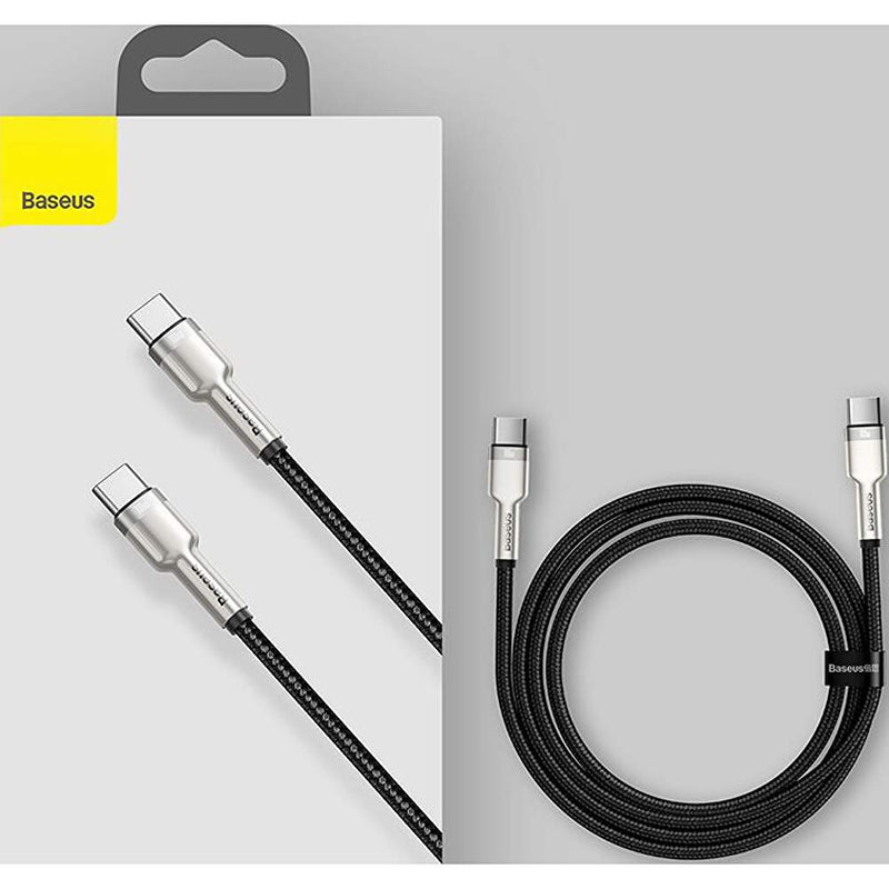 Cablu Cafule Metal USB-C la USB-C 2m 100W Negru - Baseus