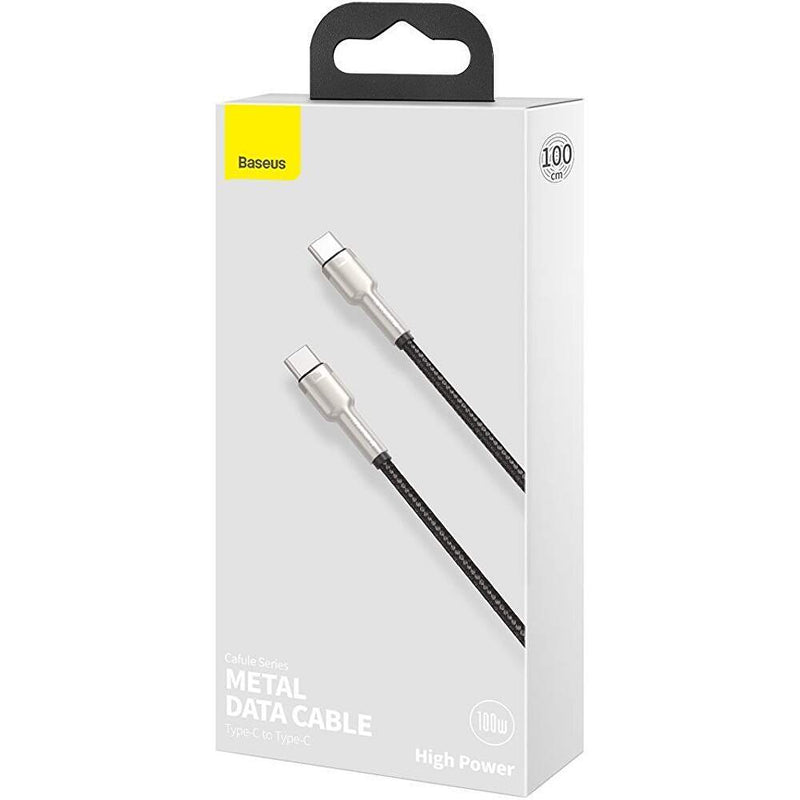 Cablu Cafule Metal USB-C la USB-C 2m 100W Negru - Baseus