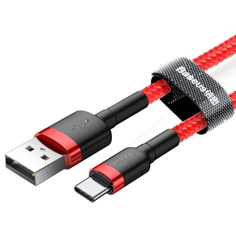 Cablu Baseus Cafule USB la USB-C 1m 3A Roșu