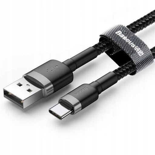 Cablu Baseus Cafule USB la USB-C 2m 2A Gri/Negru