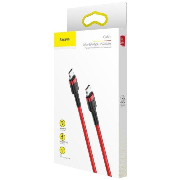 Cablu Cafule USB-C la USB-C 1m 60W Roșu - Baseus