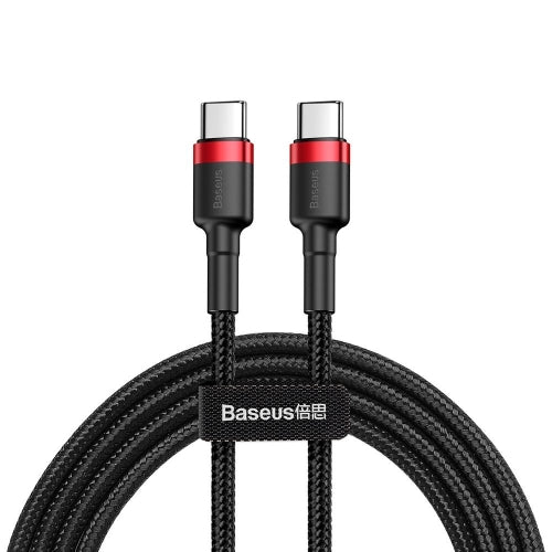 Cablu Baseus Cafule USB-C la USB-C 2m 60W Roșu/Negru