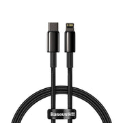 Cablu Baseus Tungsten Gold USB la Lightning 2m 20W Negru