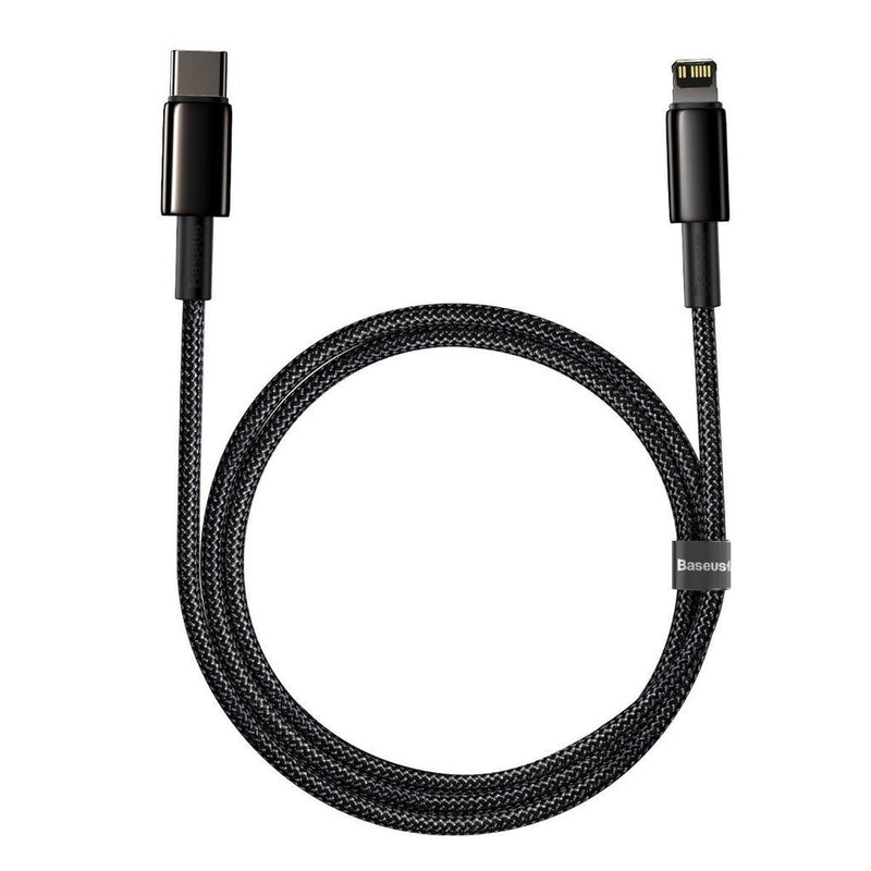 Cablu Tungsten Gold USB la Lightning 2m 20W Negru - Baseus