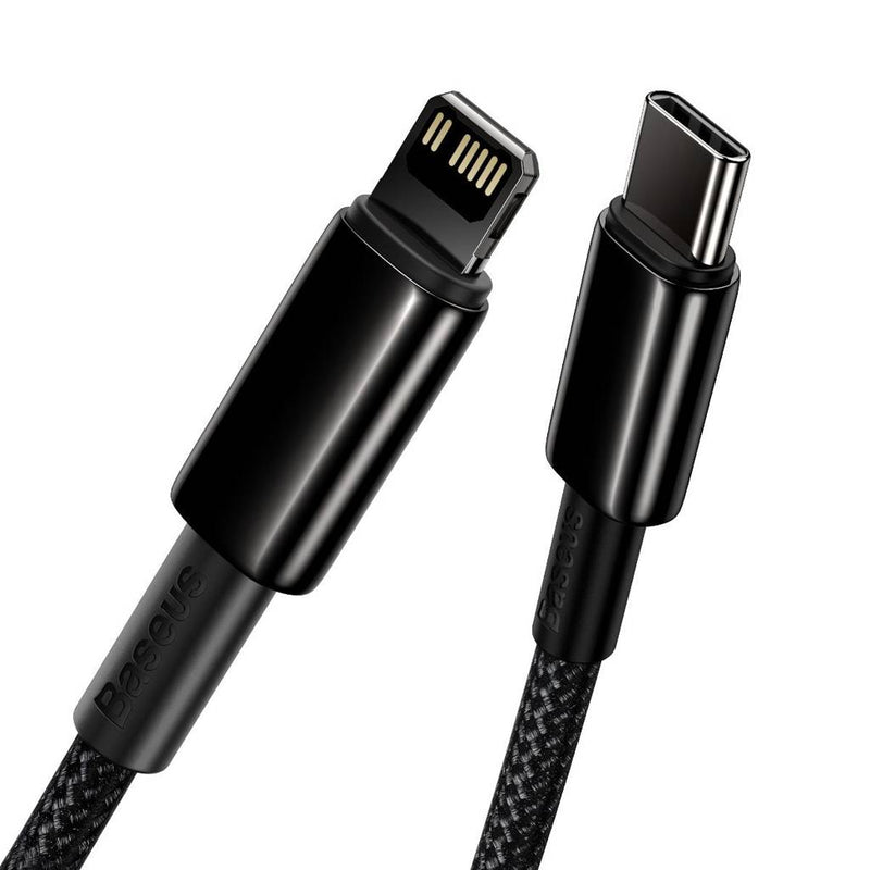 Cablu Tungsten Gold USB la Lightning 2m 20W Negru - Baseus