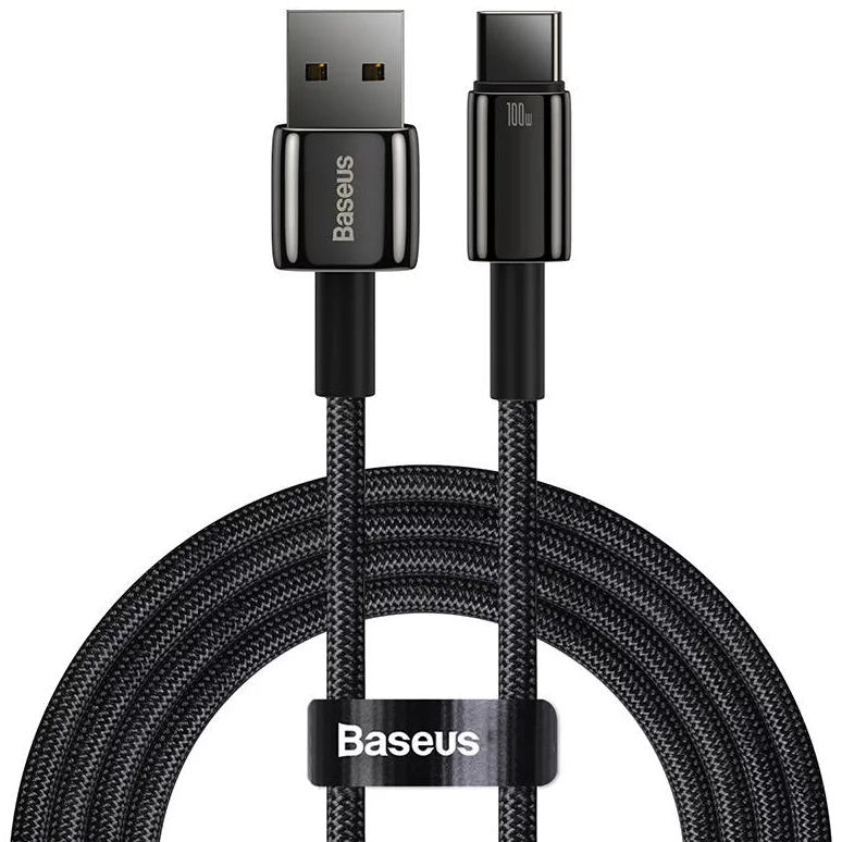 Cablu Baseus USB la USB-C 1m 100W Negru