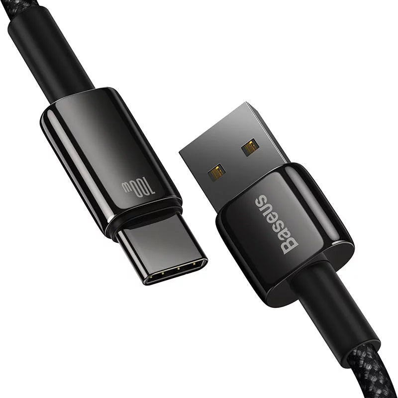 Cablu USB la USB-C 1m 100W Negru - Baseus