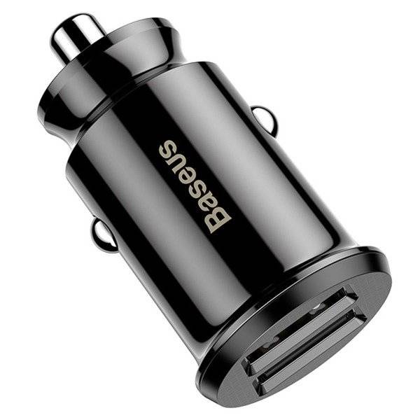 Încărcător Auto Grain 15W 2x USB Negru - Baseus